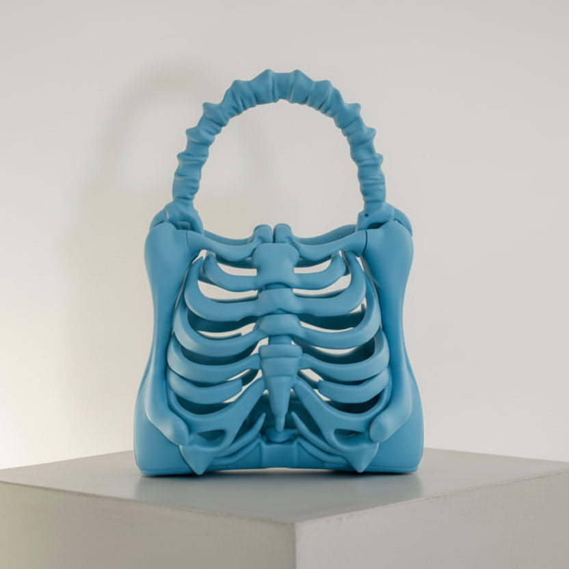 Ribcage Skeleton Handbag – Gothic Sculptural Bone Tote